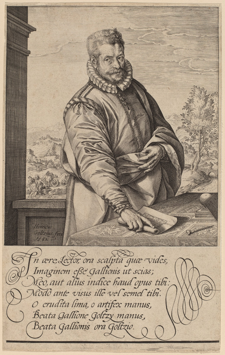 Philip Galle by Hendrik Goltzius (Dutch, 1558 - 1617), 16X12"(A3)Poster Print