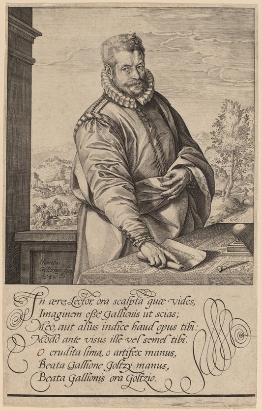 Philip Galle by Hendrik Goltzius (Dutch, 1558 - 1617), 16X12"(A3)Poster Print