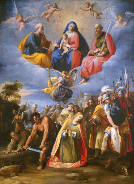 Martyrdom of Saint Margaret by Giuseppe Cesari, called Cavaliere d'Arpino (Italian, 1568 - 1640), 16X12"(A3)Poster Print