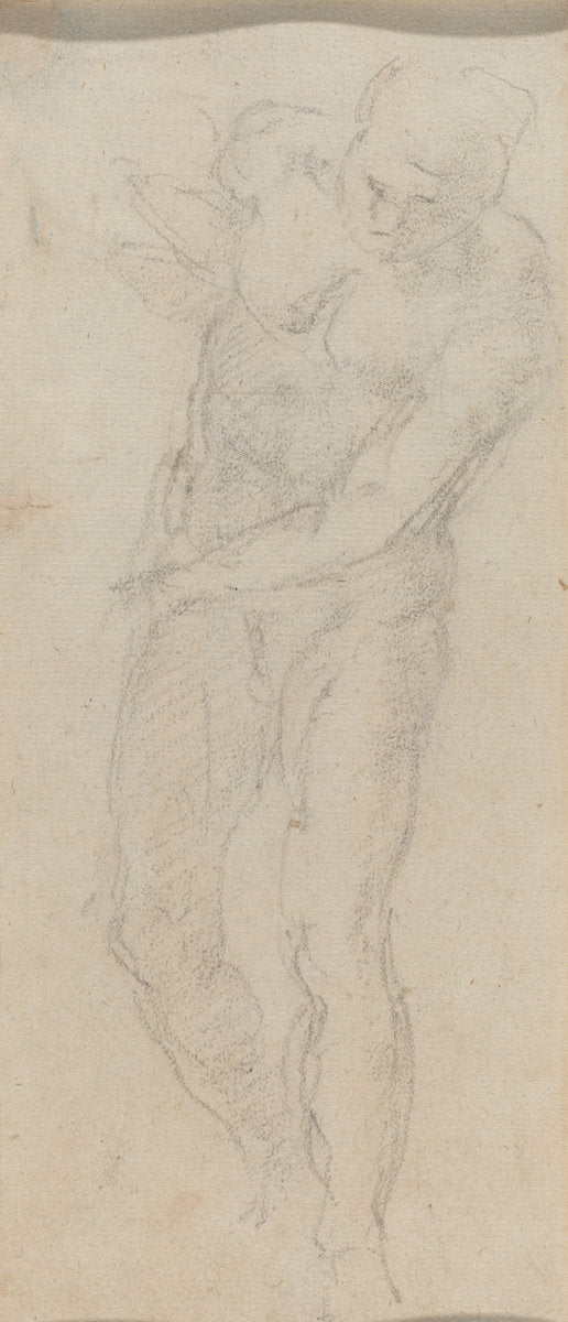 Male Nude [verso] by Michelangelo (Florentine, 1475 - 1564), 16X12"(A3)Poster Print