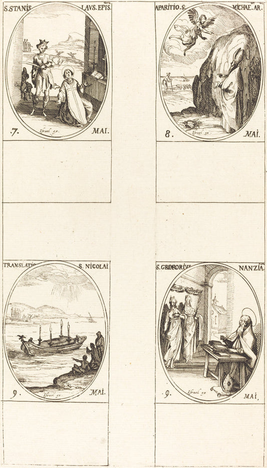 St. Stanislaus; The Apparition of St. Michael; The Translation of St. Nicholas; St. G by Jacques Callot (French, 1592 - 1635), 16X12"(A3)Poster Print