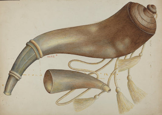 Powder Horn by Margaret Stottlemeyer (American, active c. 1935), 16X12"(A3)Poster Print