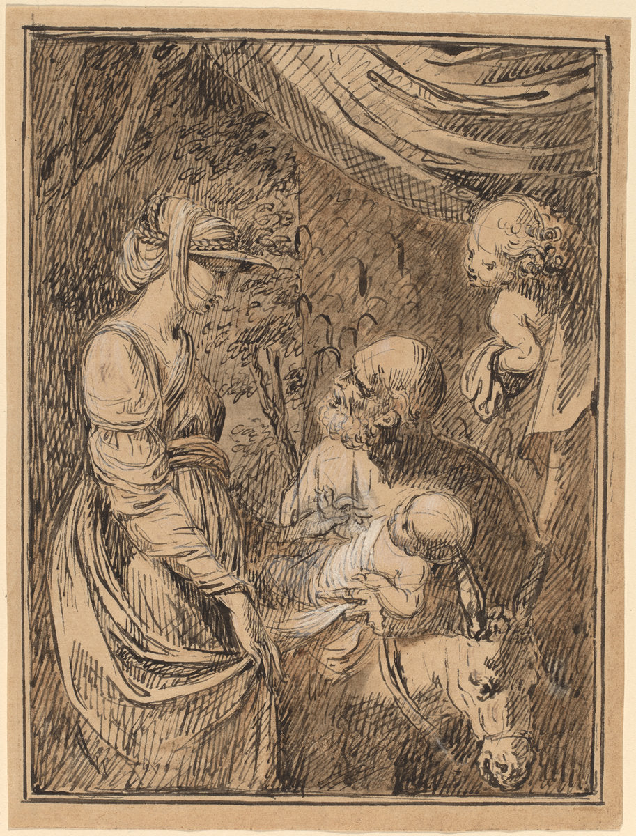 The Flight into Egypt by Benjamin West (American, 1738 - 1820), 16X12"(A3)Poster Print