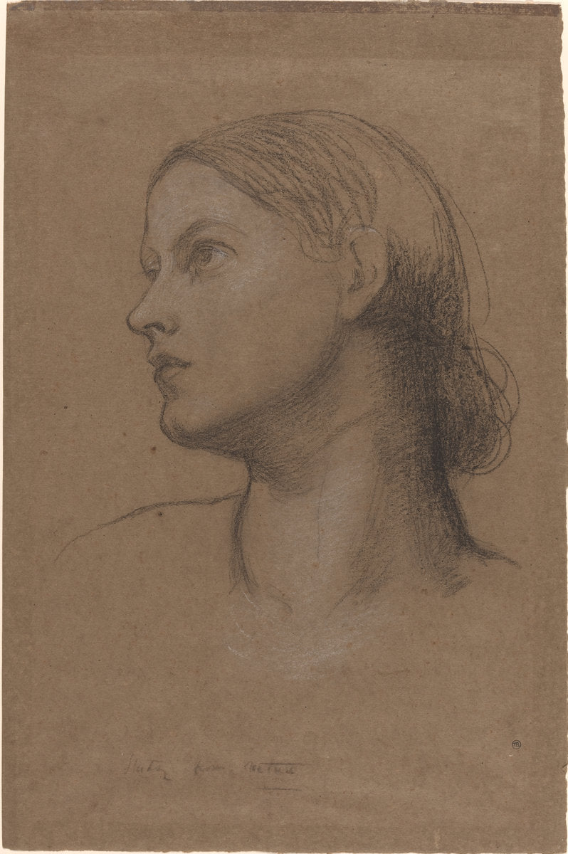 Head of a Young Woman by George Frederic Watts (British, 1817 - 1904), 16X12"(A3)Poster Print