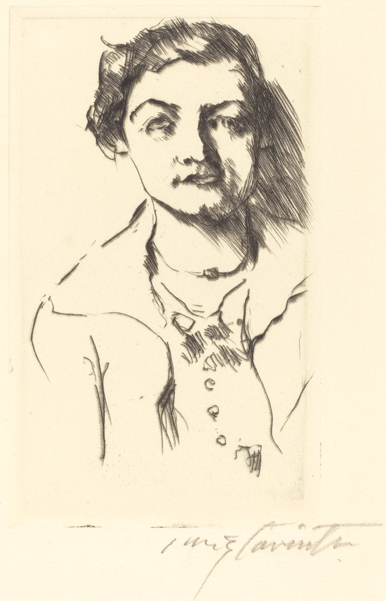 Anneliese Halbe (Bildnis einer Jungen Dame (Anneliese Halbe)) by Lovis Corinth (German, 1858 - 1925), 16X12"(A3)Poster Print
