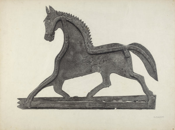 Weather Vane - Horse by Herman Bader (American, active c. 1935), 16X12"(A3)Poster Print