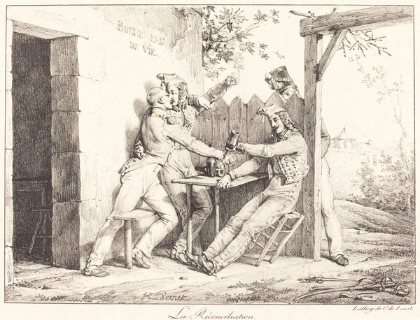 La Reconciliation by Horace Vernet (French, 1789 - 1863), 16X12"(A3)Poster Print
