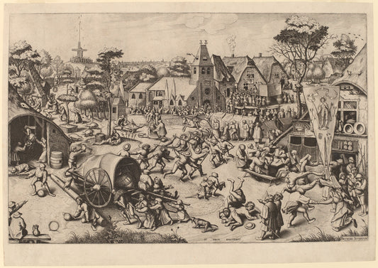 The Festival of Saint George by Johannes and Lucas van Doetechum after Pieter Bruegel the Elder (Dutch, died 1605), 16X12"(A3)Poster Print