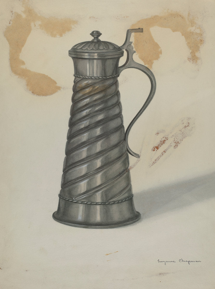 Pewter Pitcher by Suzanne Chapman (American, 1904 - 1990), 16X12"(A3)Poster Print