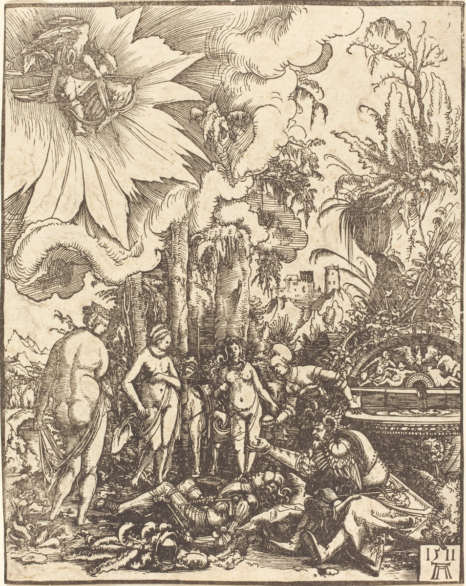 The Judgment of Paris by Albrecht Altdorfer (German, 1480 or before - 1538), 16X12"(A3)Poster Print