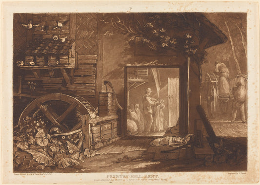 Pembury Mill, Kent by Joseph Mallord William Turner and Charles Turner (British, 1775 - 1851), 16X12"(A3)Poster Print