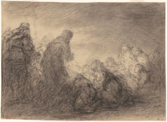 Group of Figures by Robert W. Weir (American, 1803 - 1889), 16X12"(A3)Poster Print