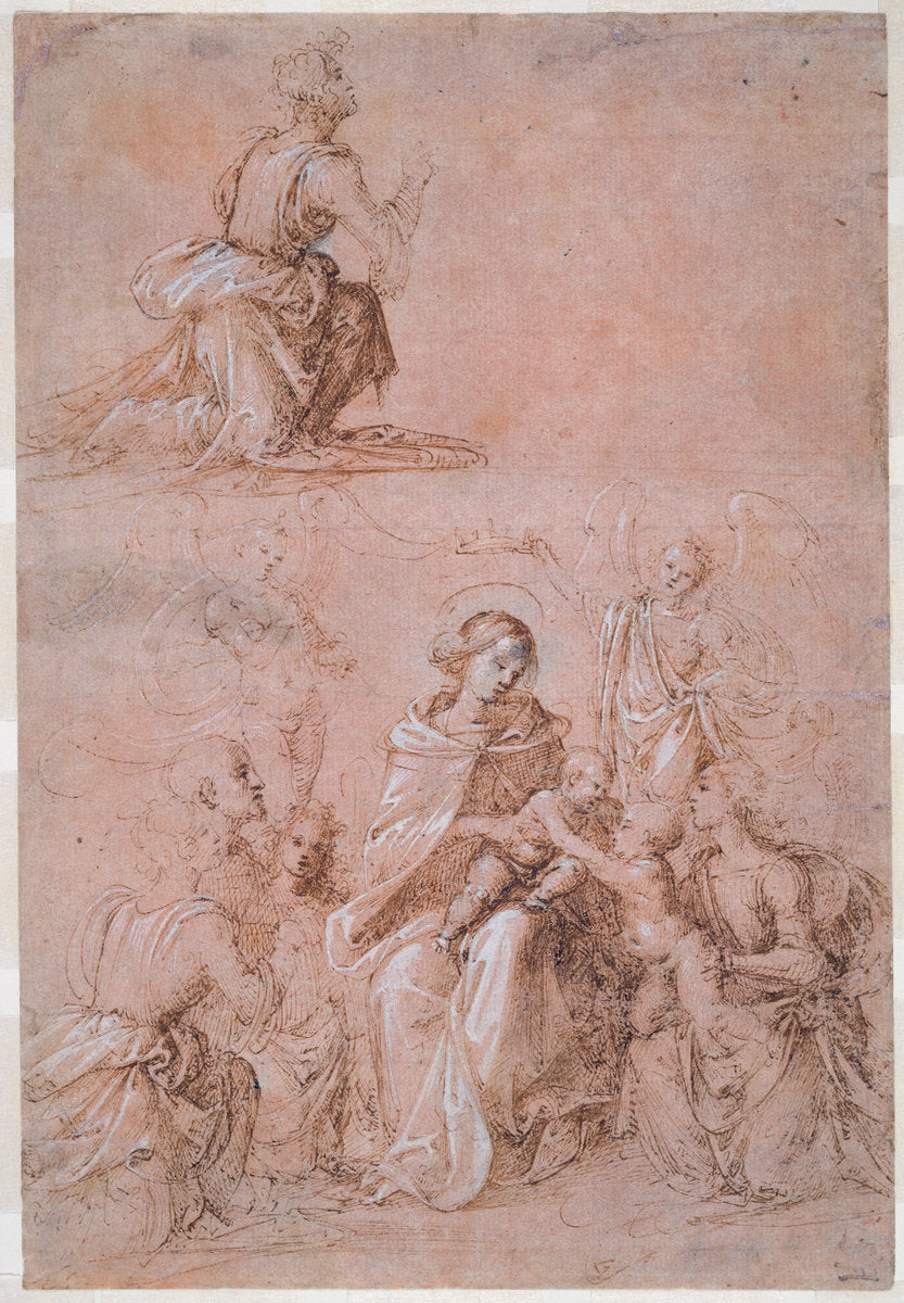 The Virgin and Child Surrounded by Saints and Angels by Fra Bartolommeo (Florentine, 1472 - 1517), 16X12"(A3)Poster Print