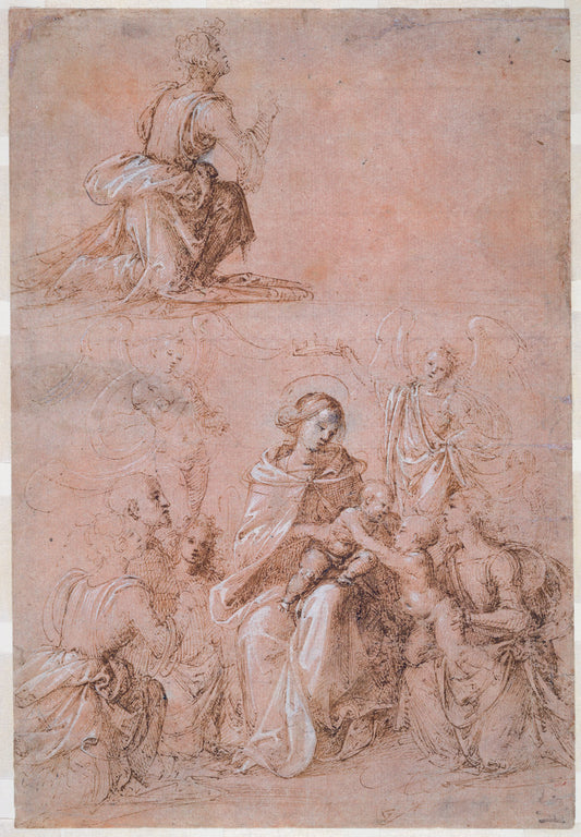 The Virgin and Child Surrounded by Saints and Angels by Fra Bartolommeo (Florentine, 1472 - 1517), 16X12"(A3)Poster Print