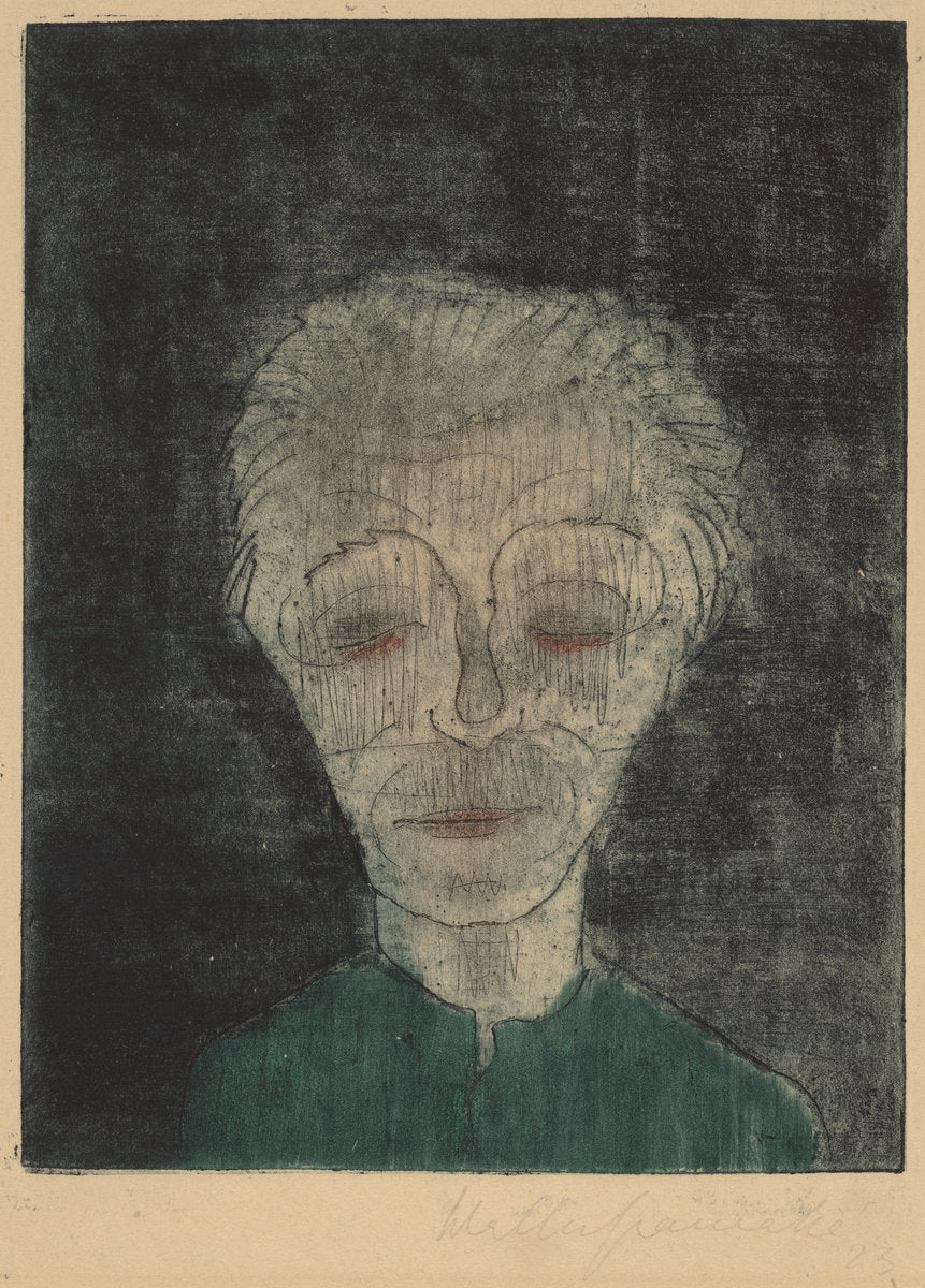Tired Man (Self-Portrait) by Walter Gramatté (German, 1897 - 1929), 16X12"(A3)Poster Print