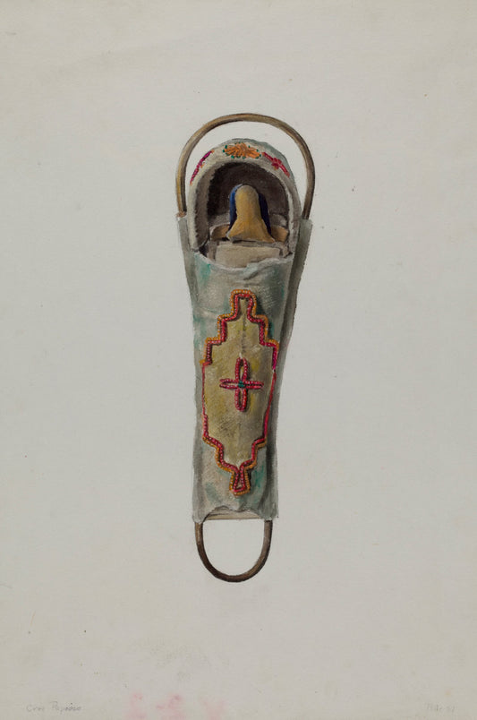 Cree Papoose Doll by Jane Iverson (American, active c. 1935), 16X12"(A3)Poster Print