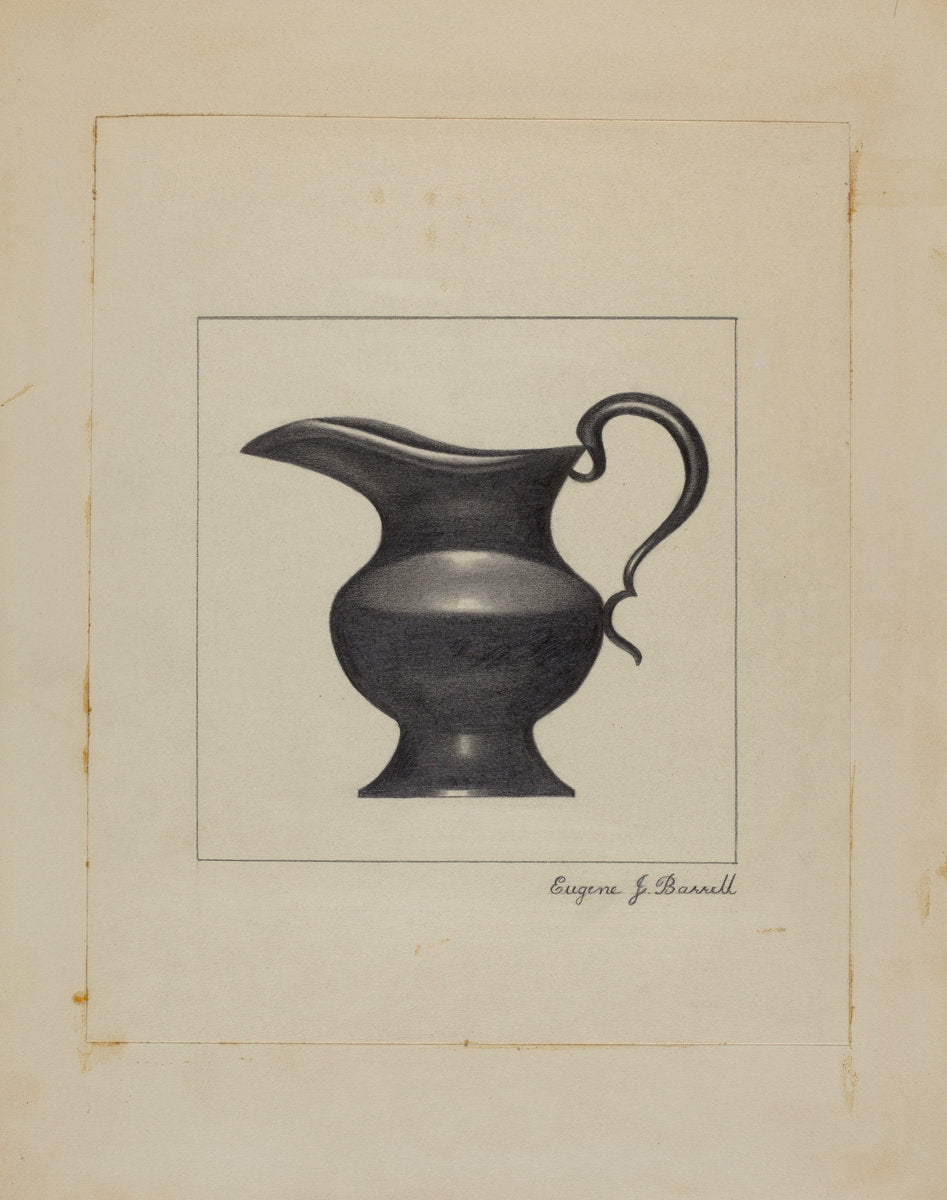 Pewter Pitcher by Eugene Barrell (American, active c. 1935), 16X12"(A3)Poster Print
