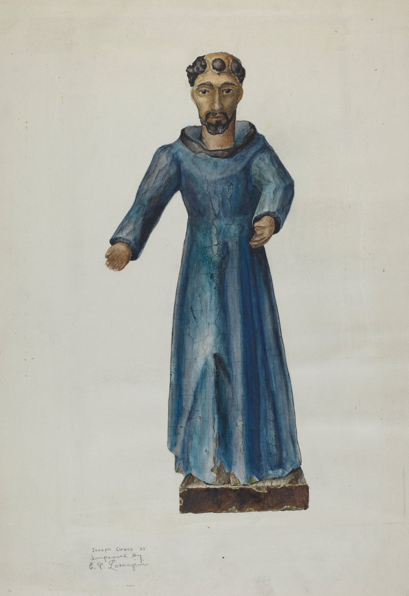 San Antonio de Padua, Santo bulto by Joseph Gross and Eldora P. Lorenzini (American, active c. 1935), 16X12"(A3)Poster Print
