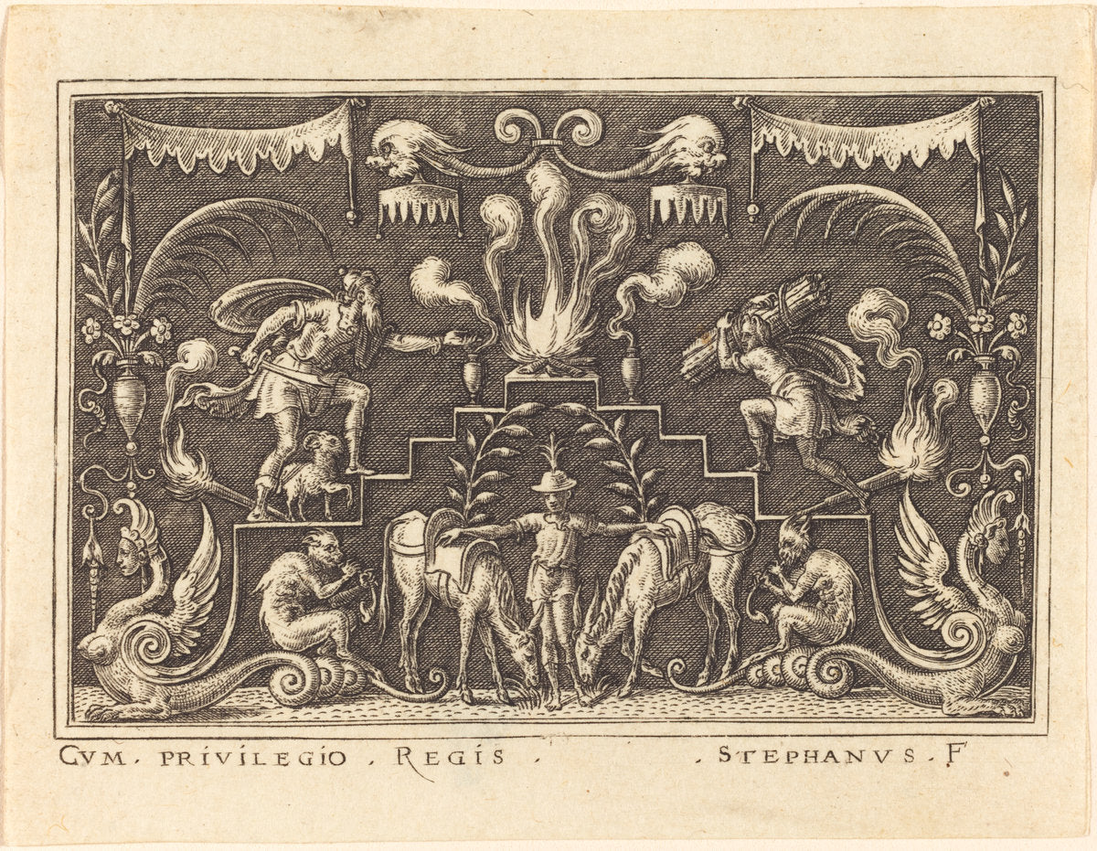 Sacrifice of Abraham by Etienne Delaune (French, 1518/1519 - 1583), 16X12"(A3)Poster Print