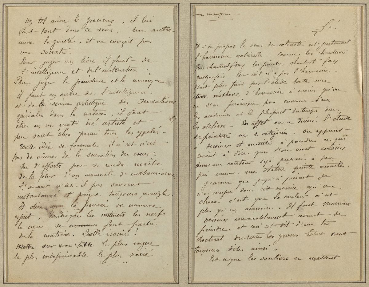 Manuscript Pages [recto] by Paul Gauguin (French, 1848 - 1903), 16X12"(A3)Poster Print