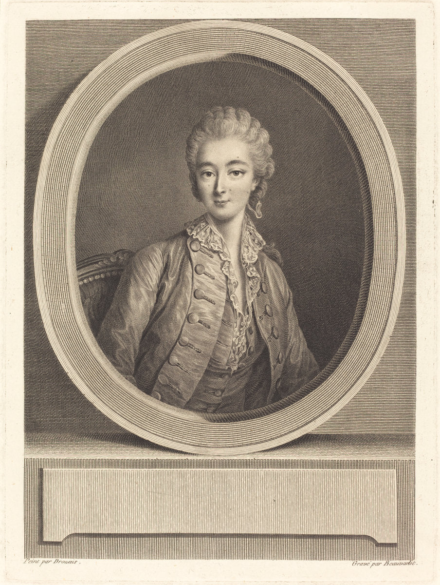 Madame du Barry by Jacques-Firmin Beauvarlet after François-Hubert Drouais (French, 1731 - 1797), 16X12"(A3)Poster Print