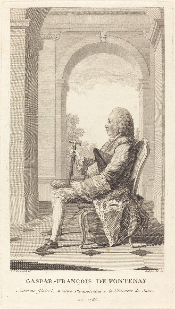Gaspar-François de Fontenay by Jean-Baptiste Delafosse after Carmontelle (French, 1721 - 1775), 16X12"(A3)Poster Print