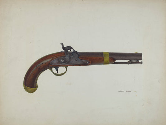 Pistol by Albert Rudin (American, active c. 1935), 16X12"(A3)Poster Print