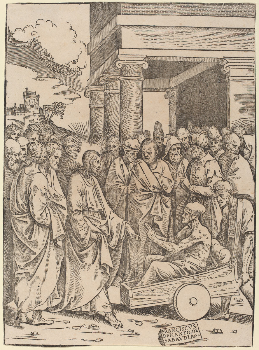 The Raising of Lazarus by Francesco Denanto (Italian, active c. 1532), 16X12"(A3)Poster Print