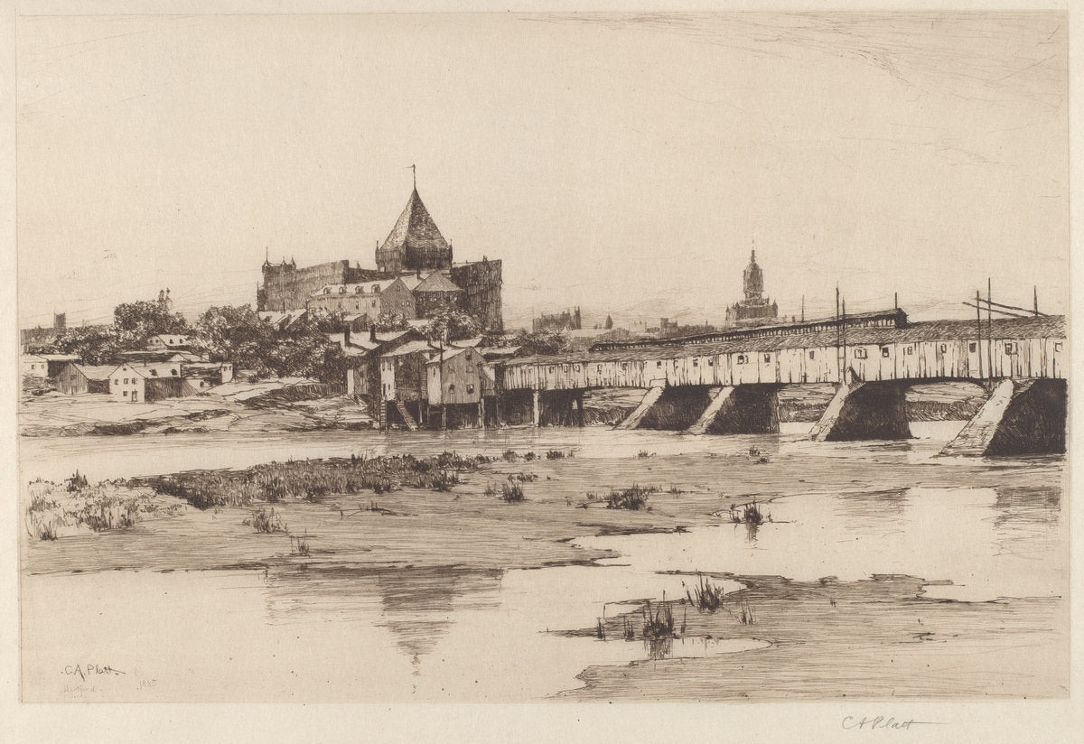 Hartford Bridge by Charles A. Platt (American, 1861 - 1933), 16X12"(A3)Poster Print