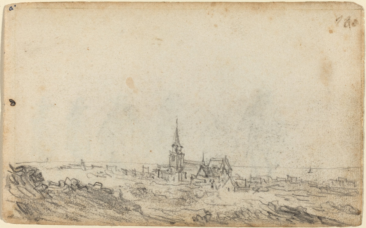 View of Scheveningen [recto] by Jan van Goyen (Dutch, 1596 - 1656), 16X12"(A3)Poster Print