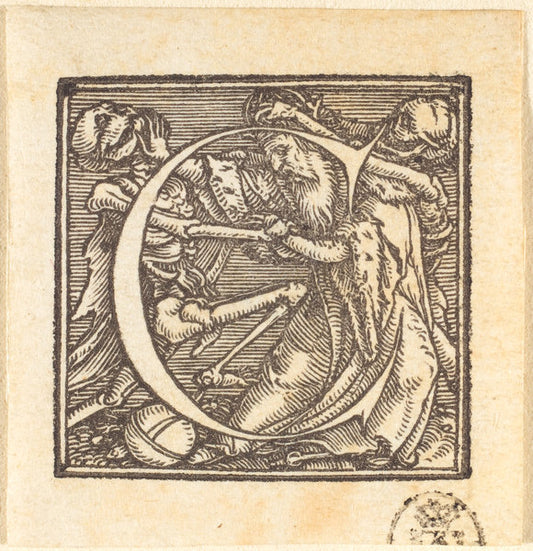 Letter C by Hans Holbein the Younger (German, 1497/1498 - 1543), 16X12"(A3)Poster Print