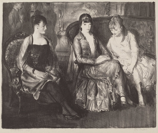 Elsie, Emma and Marjorie, second stone by George Bellows (American, 1882 - 1925), 16X12"(A3)Poster Print