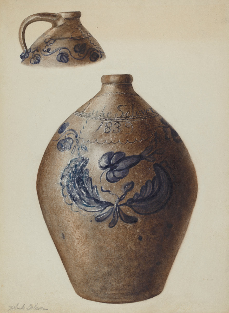 Jug by Yolande Delasser and John Tarantino (American, active c. 1935), 16X12"(A3)Poster Print