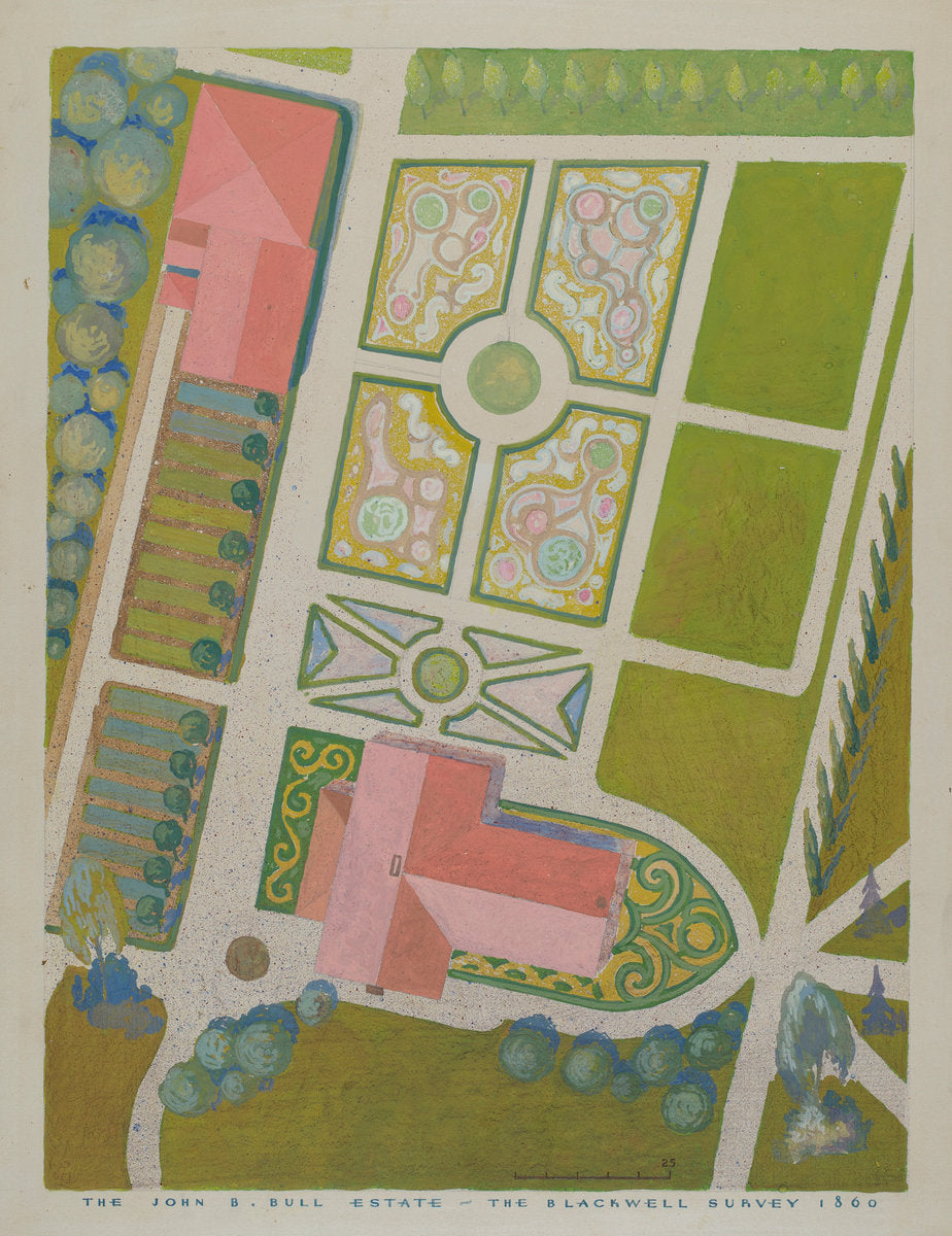 John B. Bull Garden by Gilbert Sackerman (American, active c. 1935), 16X12"(A3)Poster Print