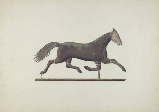 Weather Vane - Horse by Sadie Berman (American, active c. 1935), 16X12"(A3)Poster Print