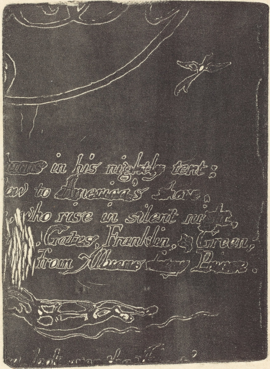 Restrike from fragment of cancelled plate for"A Prophecy" by William Blake (British, 1757 - 1827), 16X12"(A3)Poster Print