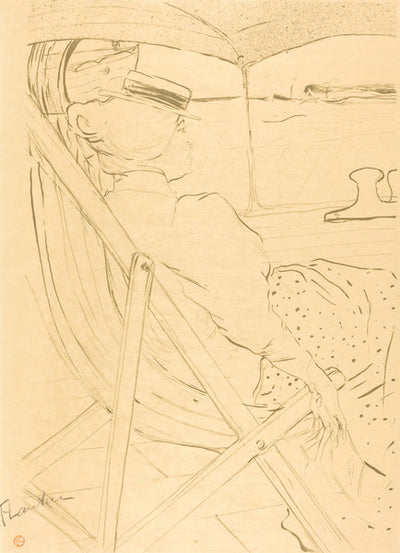 The Passenger from Cabin 54 - Sailing in a Yacht (La passagère du 54 - Promenade en yacht) by Henri de Toulouse-Lautrec (French, 1864 - 1901), 16X12"(A3)Poster Print