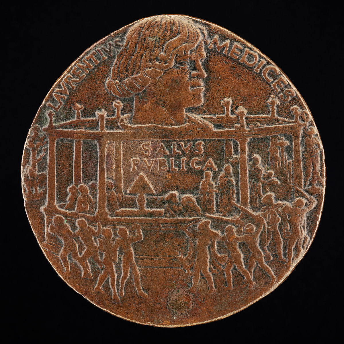 Lorenzo de' Medici, il Magnifico, 1449-1492 (The Pazzi Conspiracy Medal) [obverse] by Bertoldo di Giovanni (Italian, c. 1430/1440 - 1491), 16X12"(A3)Poster Print