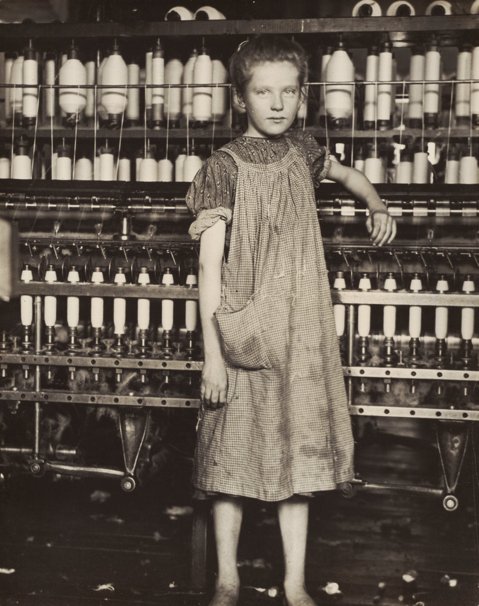 Addie Card, 12 years old. Spinner in cotton mill, North Pownal, Vermont by Lewis Hine (American, 1874 - 1940), 16X12"(A3)Poster Print
