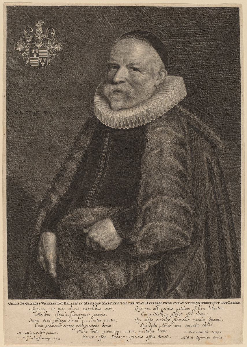 Gillis de Glarges by Jonas Suyderhoff after Michiel van Miereveld (Dutch, c. 1613 - 1686), 16X12"(A3)Poster Print