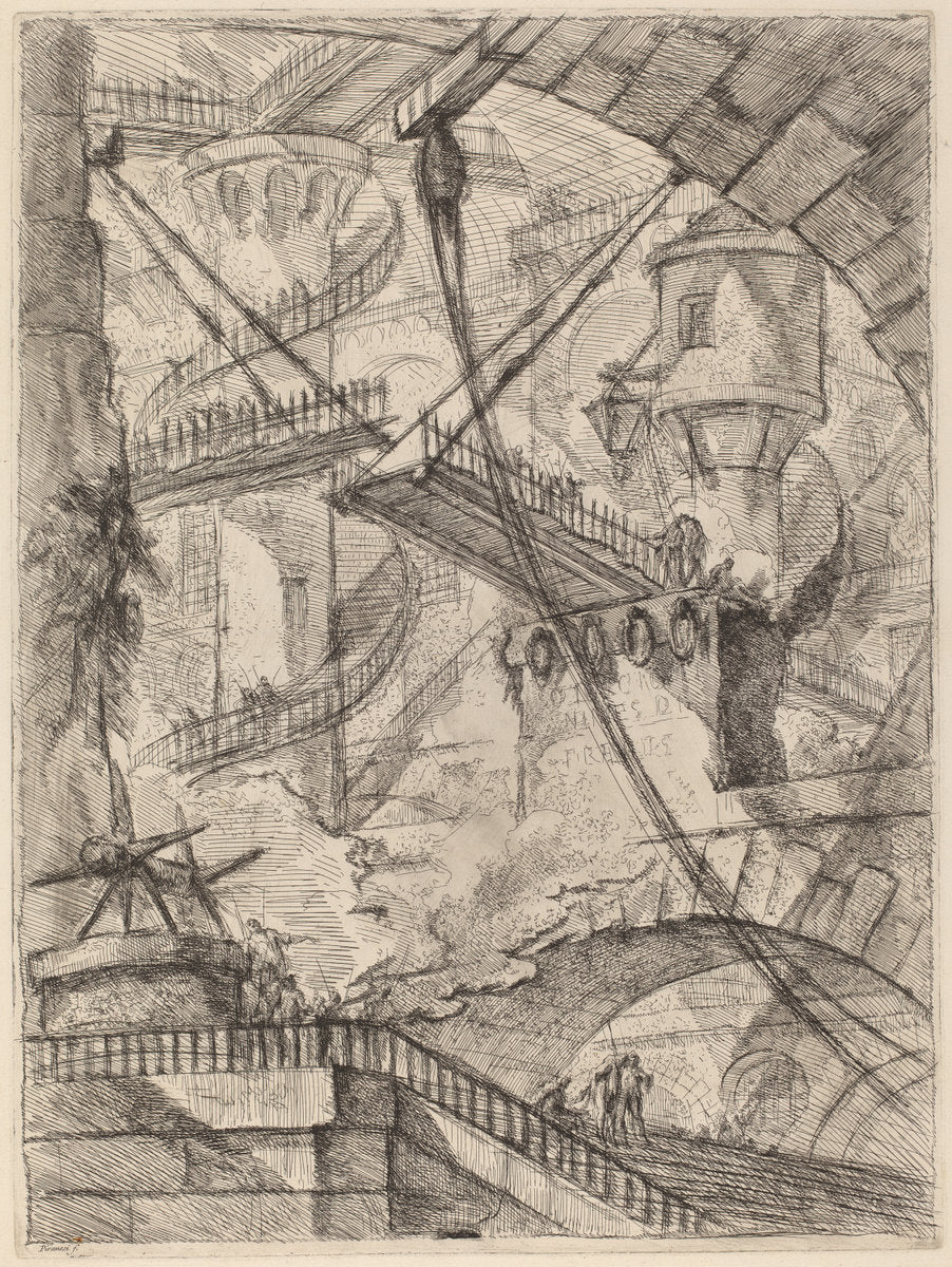 The Drawbridge by Giovanni Battista Piranesi (Italian, 1720 - 1778), 16X12"(A3)Poster Print