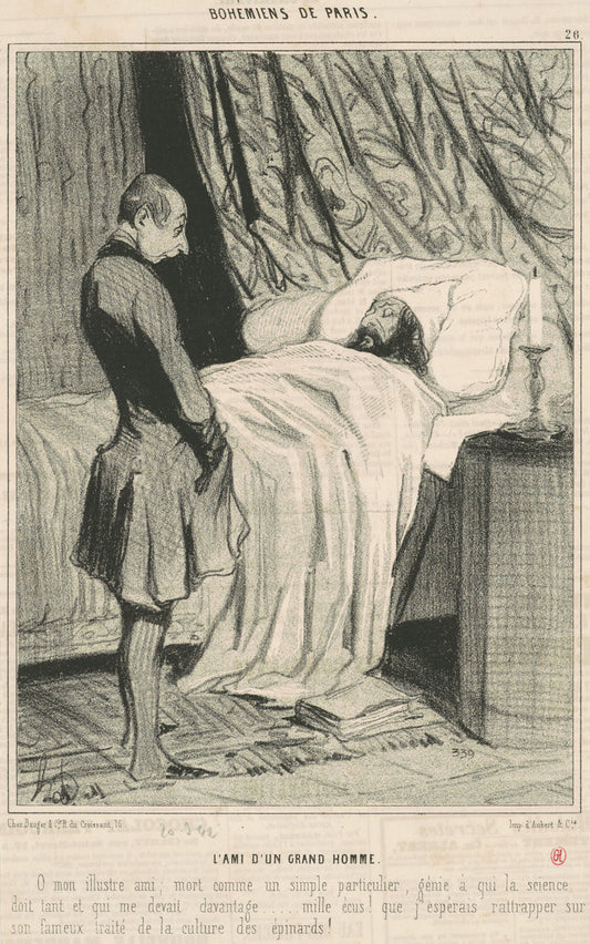 L'ami d'un grand homme by Honoré Daumier (French, 1808 - 1879), 16X12"(A3)Poster Print