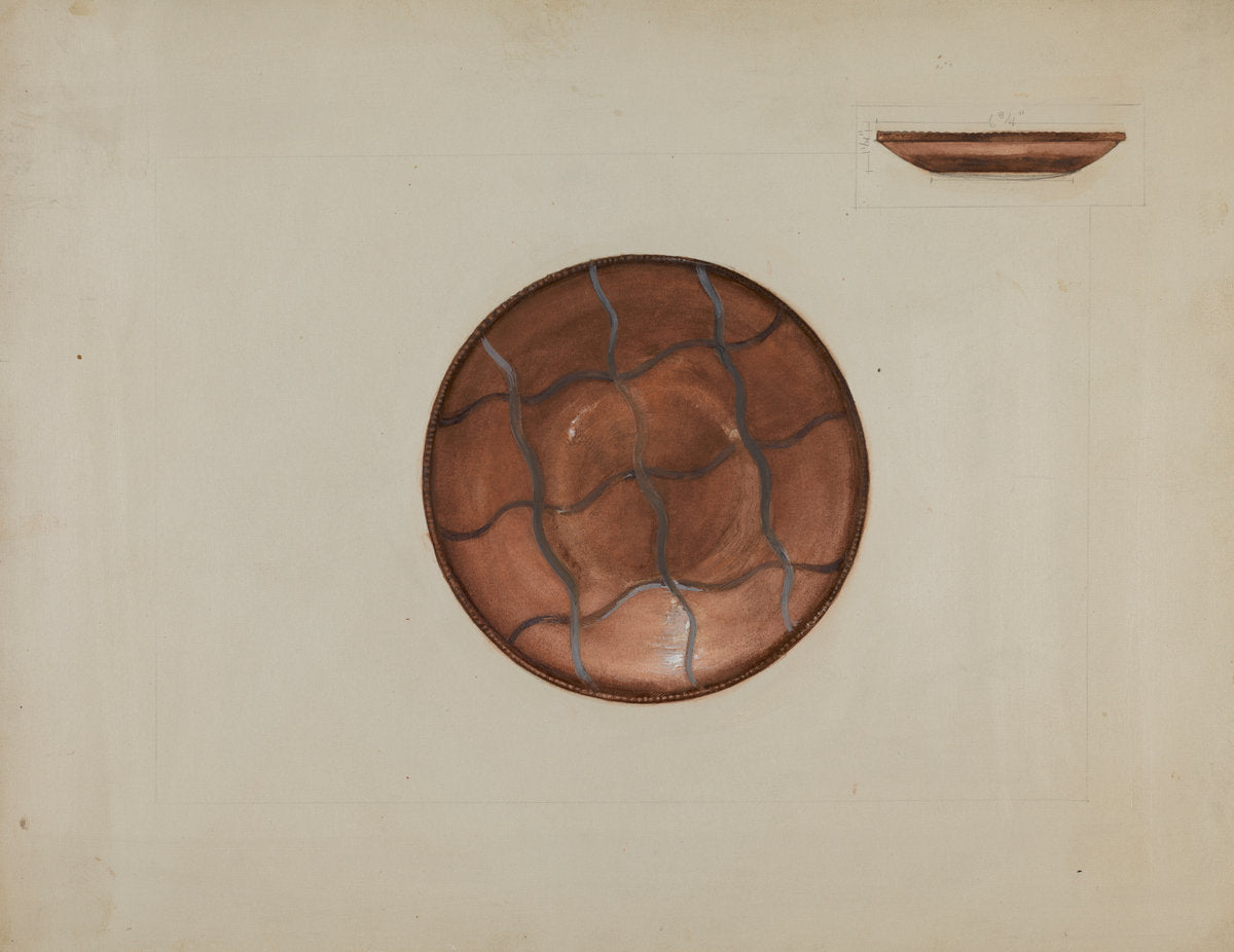 Pa. German Plate by Ella Josephine Sterling (American, active c. 1935), 16X12"(A3)Poster Print