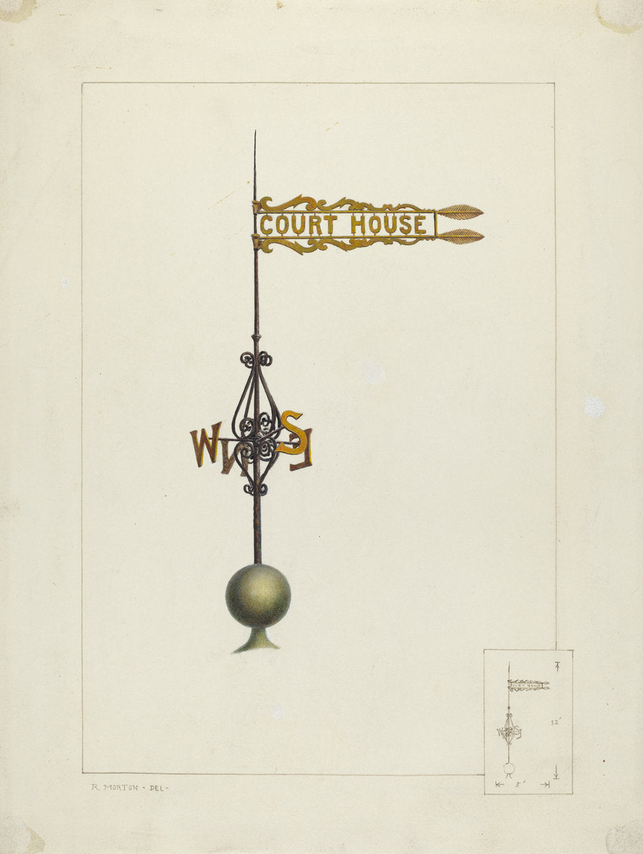 Weather Vane by Ralph Morton (American, active c. 1935), 16X12"(A3)Poster Print