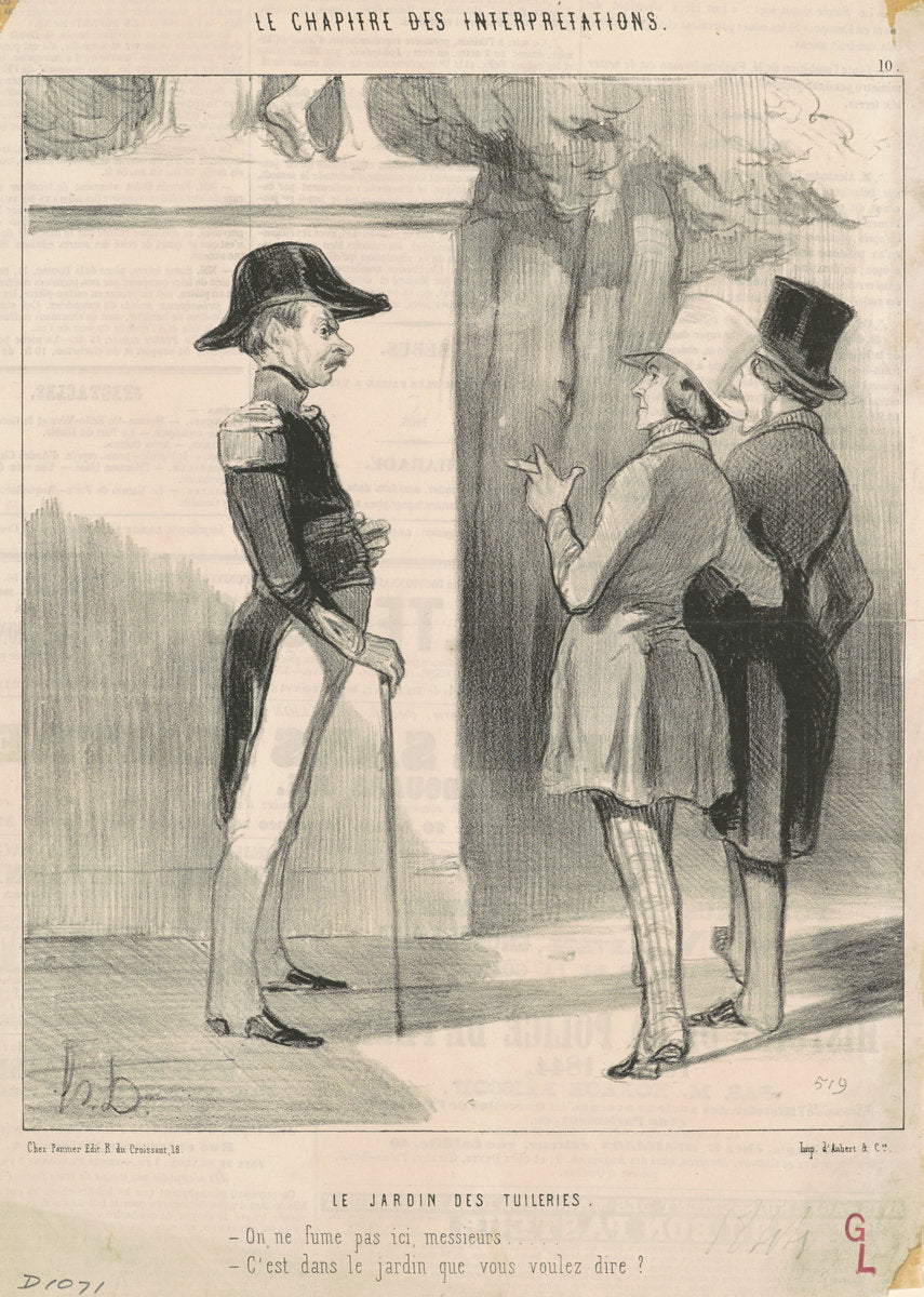Le jardin des Tuileries by Honoré Daumier (French, 1808 - 1879), 16X12"(A3)Poster Print
