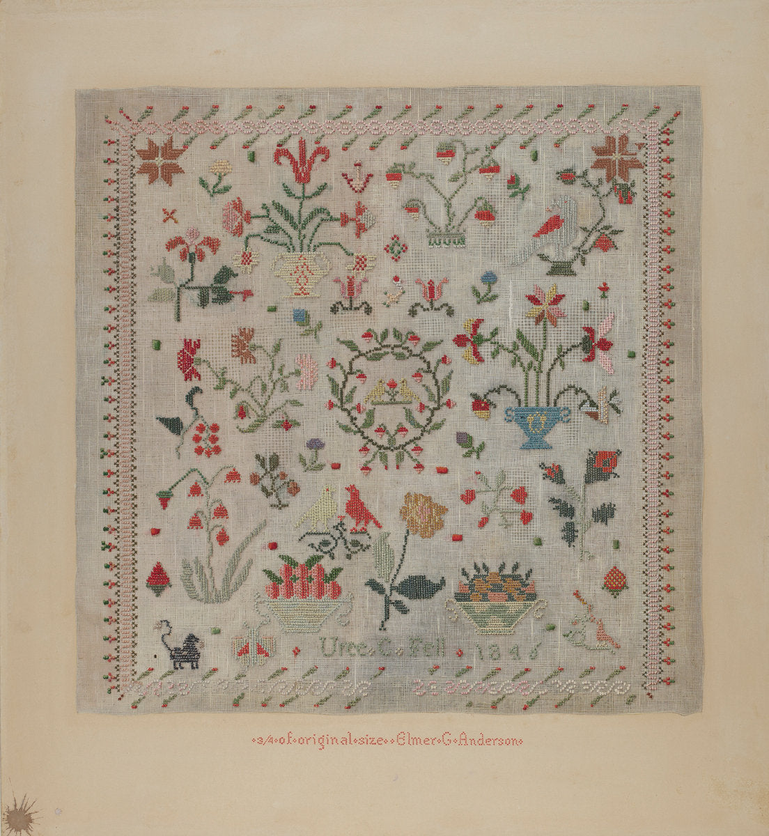 Sampler by Elmer G. Anderson (American, active c. 1935), 16X12"(A3)Poster Print