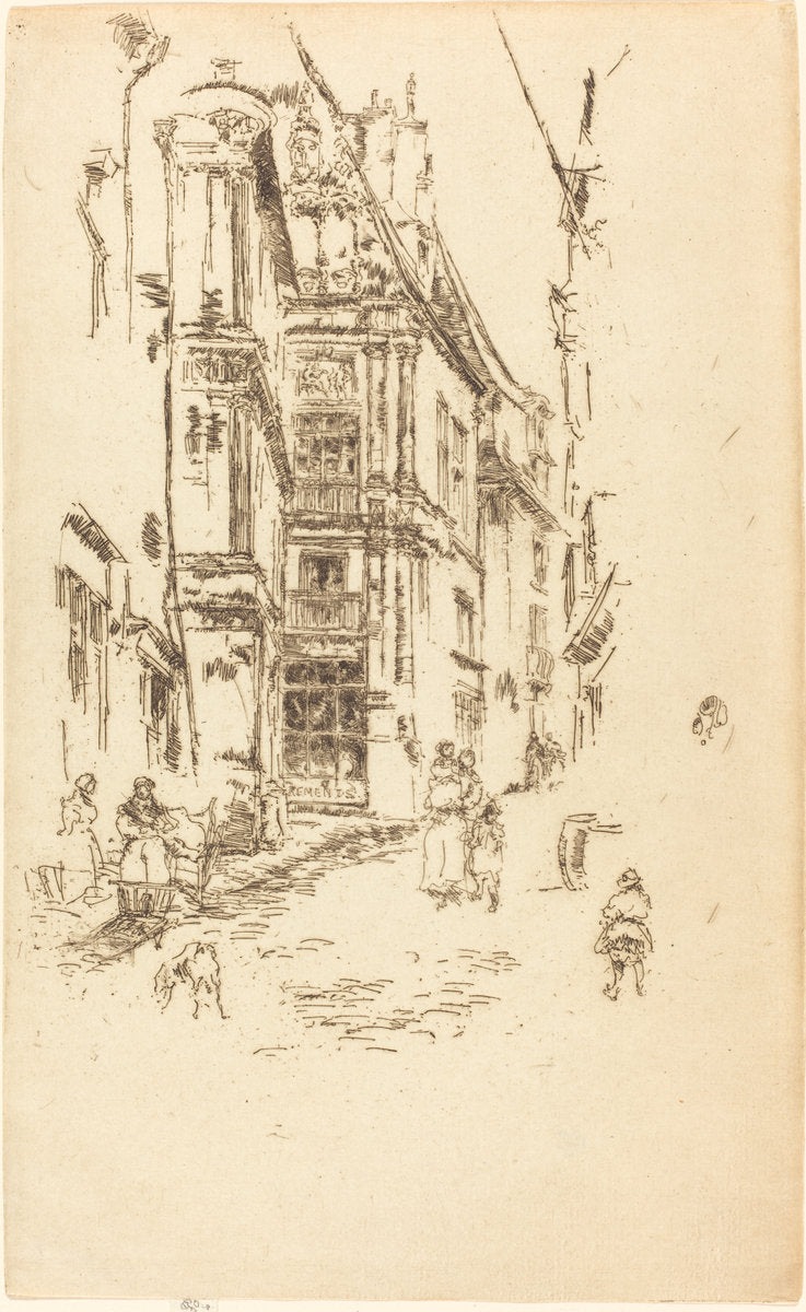 Chancellerie, Loches by James McNeill Whistler (American, 1834 - 1903), 16X12"(A3)Poster Print