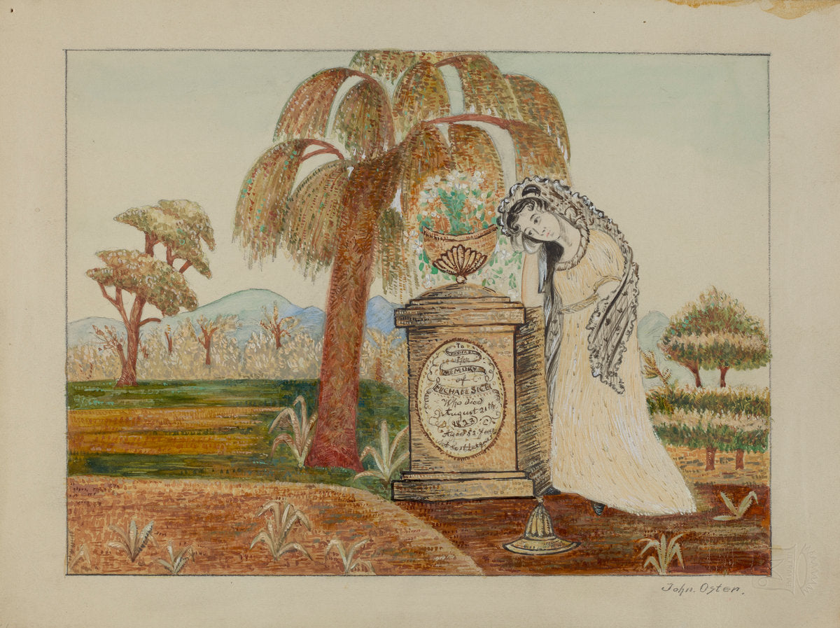 Mourning Picture by John Oster (American, active c. 1935), 16X12"(A3)Poster Print