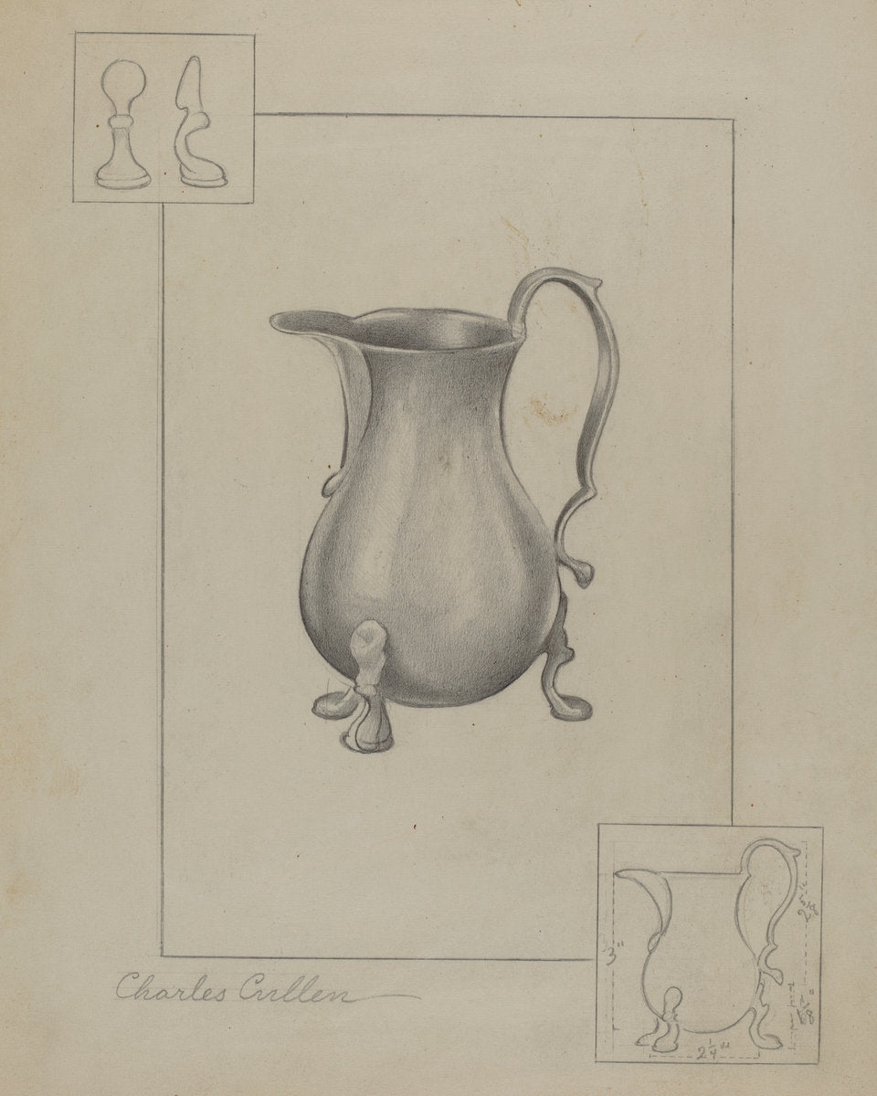 Pewter Pitcher by Charles Cullen (American, active c. 1935), 16X12"(A3)Poster Print