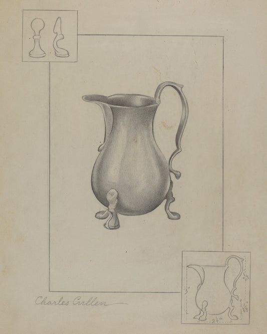 Pewter Pitcher by Charles Cullen (American, active c. 1935), 16X12"(A3)Poster Print